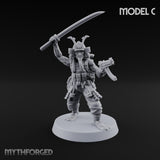 Blade And Gun Wielding Human Samurai Miniature for Dungeons and Dragons, Pathfinder or other TTRPGs
