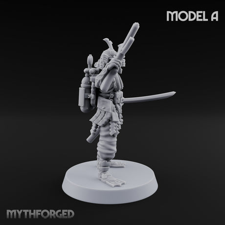 Blade And Gun Wielding Human Samurai A Miniature for Dungeons and Dragons, Pathfinder or other TTRPGs