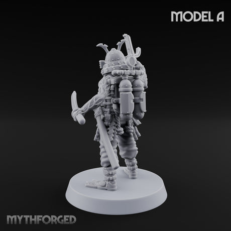 Blade And Gun Wielding Human Samurai A Miniature for Dungeons and Dragons, Pathfinder or other TTRPGs
