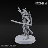 Blade And Gun Wielding Human Samurai A Miniature for Dungeons and Dragons, Pathfinder or other TTRPGs