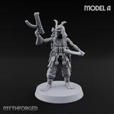 Blade And Gun Wielding Human Samurai A Miniature for Dungeons and Dragons, Pathfinder or other TTRPGs