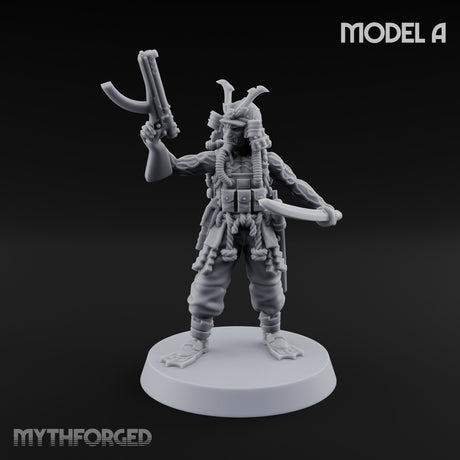 Blade And Gun Wielding Human Samurai A Miniature for Dungeons and Dragons, Pathfinder or other TTRPGs