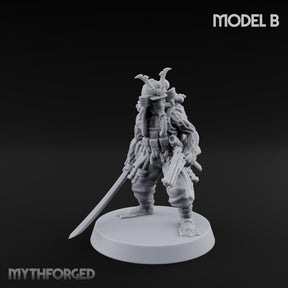 Blade And Gun Wielding Human Samurai B Miniature for Dungeons and Dragons, Pathfinder or other TTRPGs