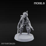 Blade And Gun Wielding Human Samurai B Miniature for Dungeons and Dragons, Pathfinder or other TTRPGs