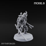 Blade And Gun Wielding Human Samurai B Miniature for Dungeons and Dragons, Pathfinder or other TTRPGs