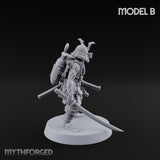 Blade And Gun Wielding Human Samurai B Miniature for Dungeons and Dragons, Pathfinder or other TTRPGs