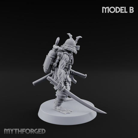 Blade And Gun Wielding Human Samurai B Miniature for Dungeons and Dragons, Pathfinder or other TTRPGs