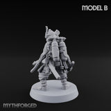 Blade And Gun Wielding Human Samurai B Miniature for Dungeons and Dragons, Pathfinder or other TTRPGs
