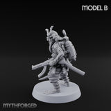 Blade And Gun Wielding Human Samurai B Miniature for Dungeons and Dragons, Pathfinder or other TTRPGs