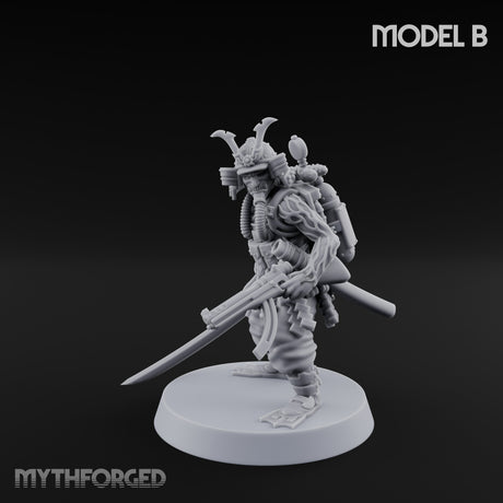 Blade And Gun Wielding Human Samurai B Miniature for Dungeons and Dragons, Pathfinder or other TTRPGs