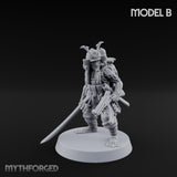 Blade And Gun Wielding Human Samurai B Miniature for Dungeons and Dragons, Pathfinder or other TTRPGs