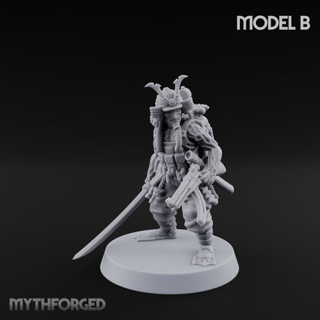 Blade And Gun Wielding Human Samurai B Miniature for Dungeons and Dragons, Pathfinder or other TTRPGs