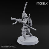 Blade And Gun Wielding Human Samurai C Miniature for Dungeons and Dragons, Pathfinder or other TTRPGs