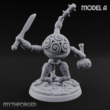 Blade And Hammer Swinging Construct Fighter A Miniature for Dungeons and Dragons, Pathfinder or other TTRPGs