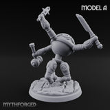 Blade And Hammer Swinging Construct Fighter A Miniature for Dungeons and Dragons, Pathfinder or other TTRPGs