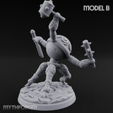 Blade And Hammer Swinging Construct Fighter B Miniature for Dungeons and Dragons, Pathfinder or other TTRPGs