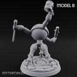 Blade And Hammer Swinging Construct Fighter B Miniature for Dungeons and Dragons, Pathfinder or other TTRPGs