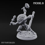 Blade And Hammer Swinging Construct Fighter B Miniature for Dungeons and Dragons, Pathfinder or other TTRPGs