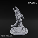 Blade And Hammer Swinging Construct Fighter C Miniature for Dungeons and Dragons, Pathfinder or other TTRPGs