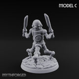 Blade And Hammer Swinging Construct Fighter C Miniature for Dungeons and Dragons, Pathfinder or other TTRPGs