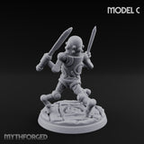 Blade And Hammer Swinging Construct Fighter C Miniature for Dungeons and Dragons, Pathfinder or other TTRPGs