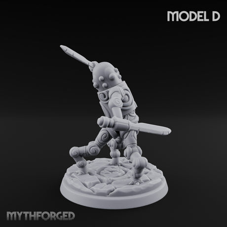 Blade And Hammer Swinging Construct Fighter D Miniature for Dungeons and Dragons, Pathfinder or other TTRPGs