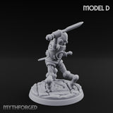 Blade And Hammer Swinging Construct Fighter D Miniature for Dungeons and Dragons, Pathfinder or other TTRPGs