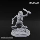 Blade And Hammer Swinging Construct Fighter D Miniature for Dungeons and Dragons, Pathfinder or other TTRPGs