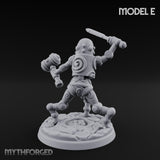 Blade And Hammer Swinging Construct Fighter E Miniature for Dungeons and Dragons, Pathfinder or other TTRPGs