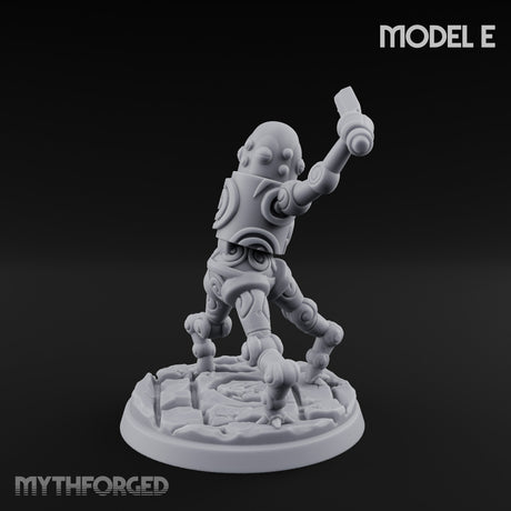 Blade And Hammer Swinging Construct Fighter E Miniature for Dungeons and Dragons, Pathfinder or other TTRPGs