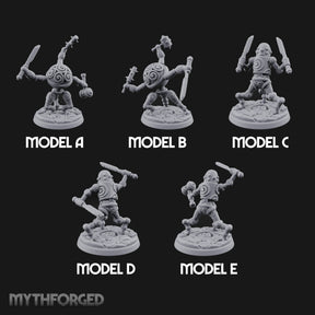 Blade And Hammer Swinging Construct Fighters Miniature for Dungeons and Dragons, Pathfinder or other TTRPGs