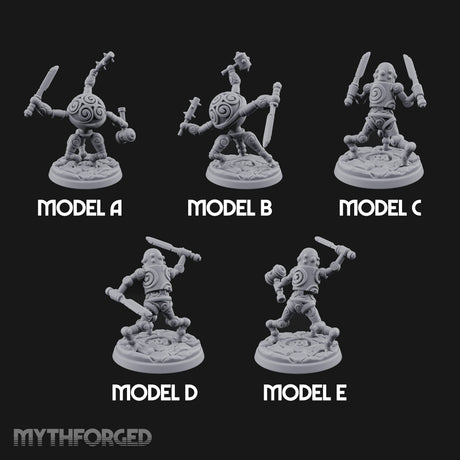 Blade And Hammer Swinging Construct Fighters Miniature for Dungeons and Dragons, Pathfinder or other TTRPGs