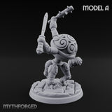 Blade And Hammer Swinging Construct Fighters Miniature for Dungeons and Dragons, Pathfinder or other TTRPGs