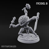 Blade And Hammer Swinging Construct Fighters Miniature for Dungeons and Dragons, Pathfinder or other TTRPGs