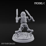 Blade And Hammer Swinging Construct Fighters Miniature for Dungeons and Dragons, Pathfinder or other TTRPGs