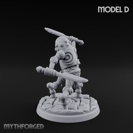 Blade And Hammer Swinging Construct Fighters Miniature for Dungeons and Dragons, Pathfinder or other TTRPGs