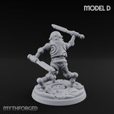 Blade And Hammer Swinging Construct Fighters Miniature for Dungeons and Dragons, Pathfinder or other TTRPGs