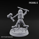 Blade And Hammer Swinging Construct Fighters Miniature for Dungeons and Dragons, Pathfinder or other TTRPGs