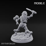 Blade And Hammer Swinging Construct Fighters Miniature for Dungeons and Dragons, Pathfinder or other TTRPGs