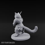 Blade Bracing Tabaxi Fighter Miniature for Dungeons and Dragons, Pathfinder or other TTRPGs