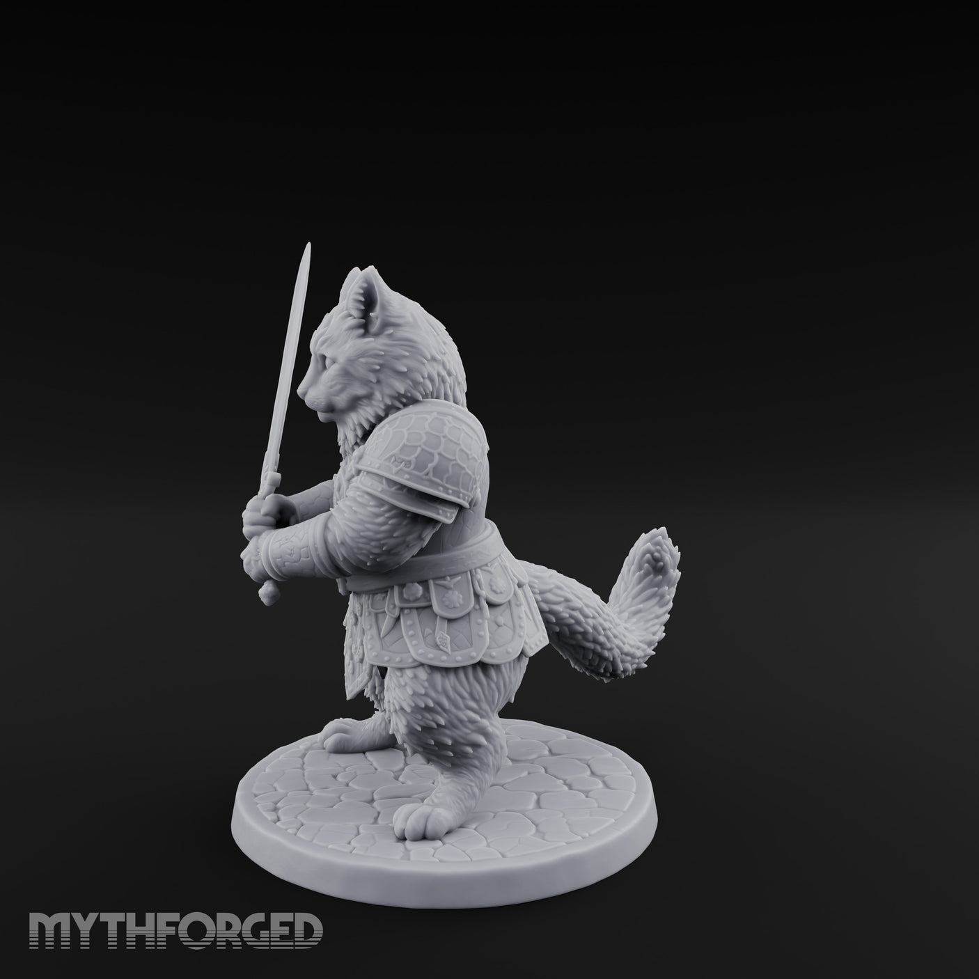 Blade Bracing Tabaxi Fighter Miniature for Dungeons and Dragons, Pathfinder or other TTRPGs