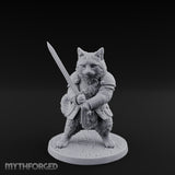 Blade Bracing Tabaxi Fighter Miniature for Dungeons and Dragons, Pathfinder or other TTRPGs
