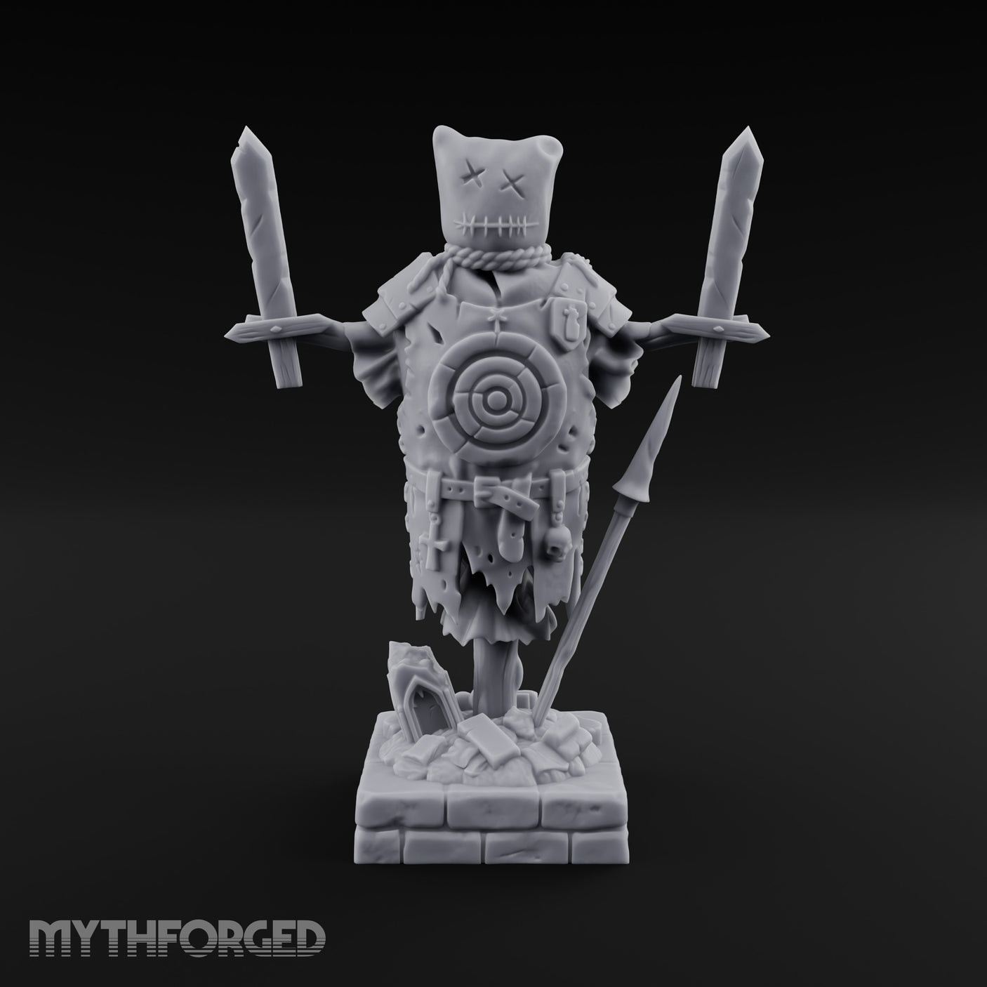 Blade-Impaled Rope-Bound Scarecrow Effigy Miniature for Dungeons and Dragons, Pathfinder or other TTRPGs