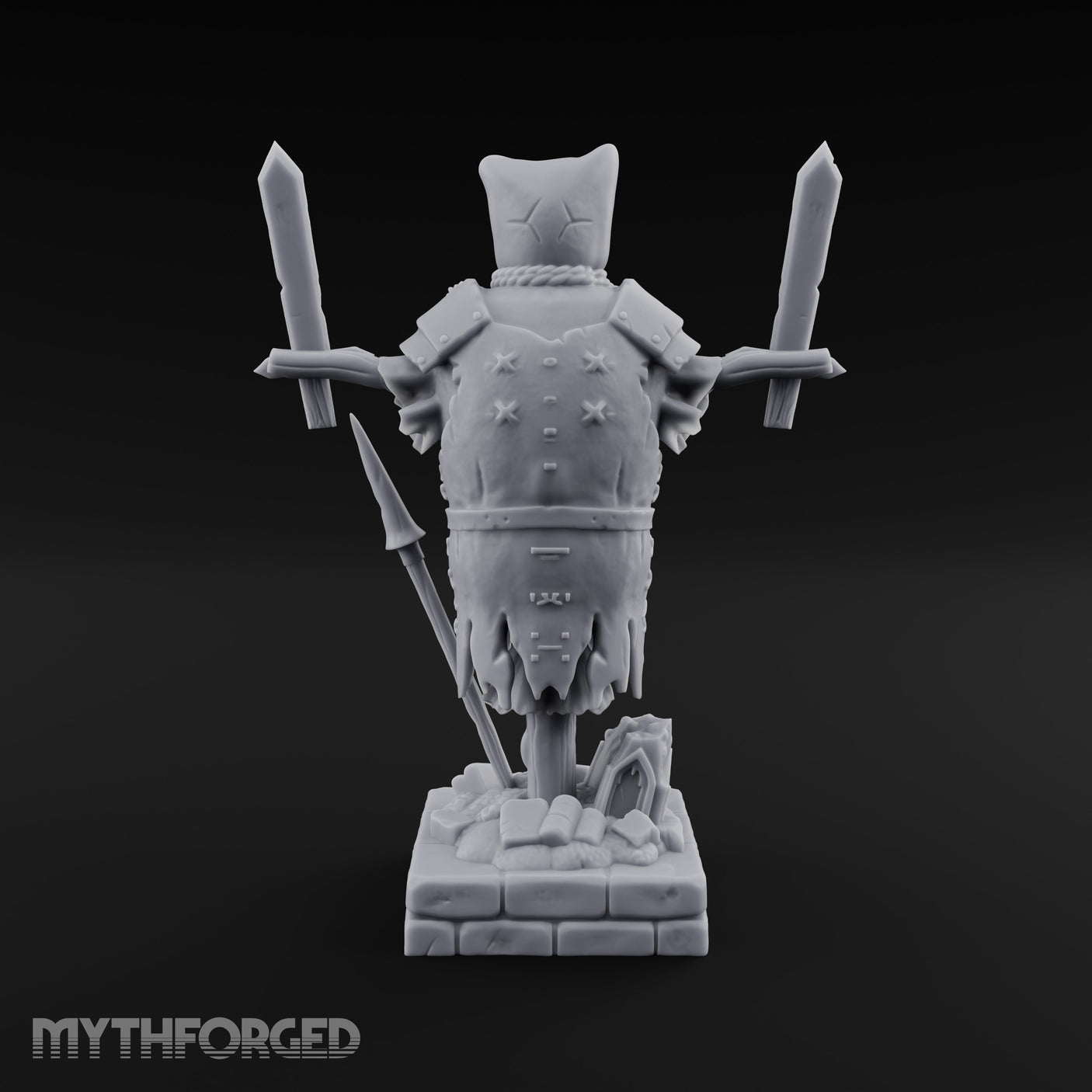 Blade-Impaled Rope-Bound Scarecrow Effigy Miniature for Dungeons and Dragons, Pathfinder or other TTRPGs