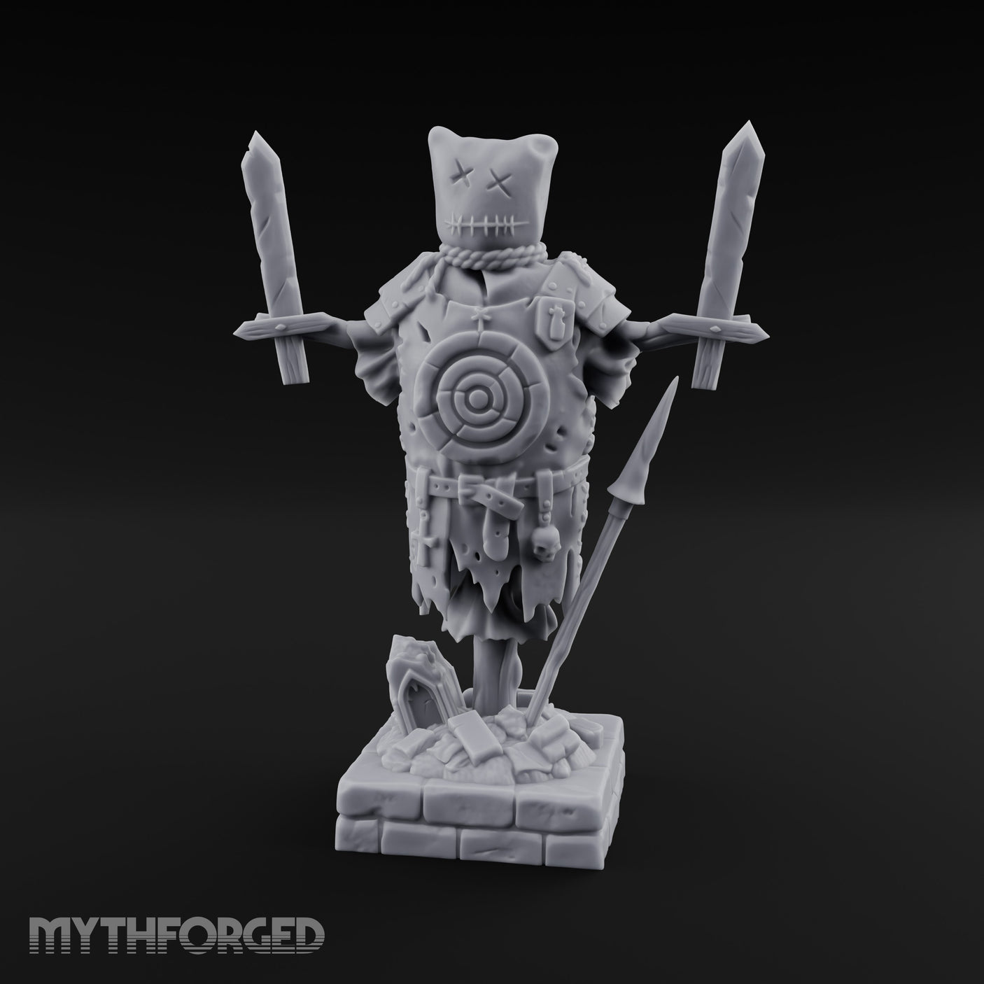 Blade-Impaled Rope-Bound Scarecrow Effigy Miniature for Dungeons and Dragons, Pathfinder or other TTRPGs