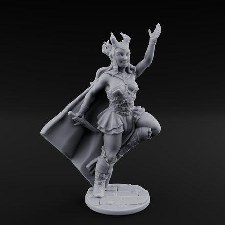 High Kicking Show Off Tiefling Bard Miniature for Dungeons and Dragons, Pathfinder or other TTRPGs