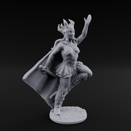 High Kicking Show Off Tiefling Bard Miniature for Dungeons and Dragons, Pathfinder or other TTRPGs