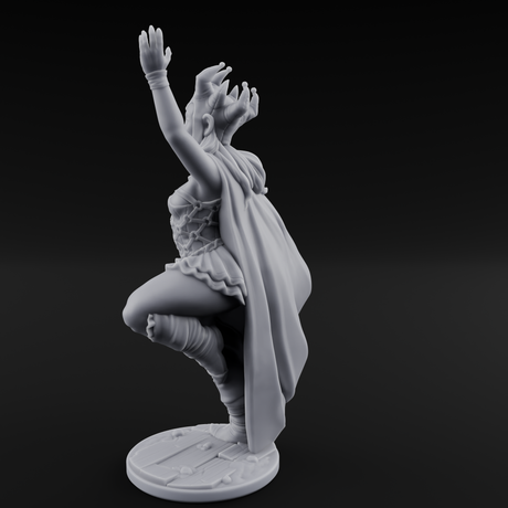 High Kicking Show Off Tiefling Bard Miniature for Dungeons and Dragons, Pathfinder or other TTRPGs