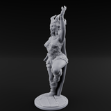 High Kicking Show Off Tiefling Bard Miniature for Dungeons and Dragons, Pathfinder or other TTRPGs