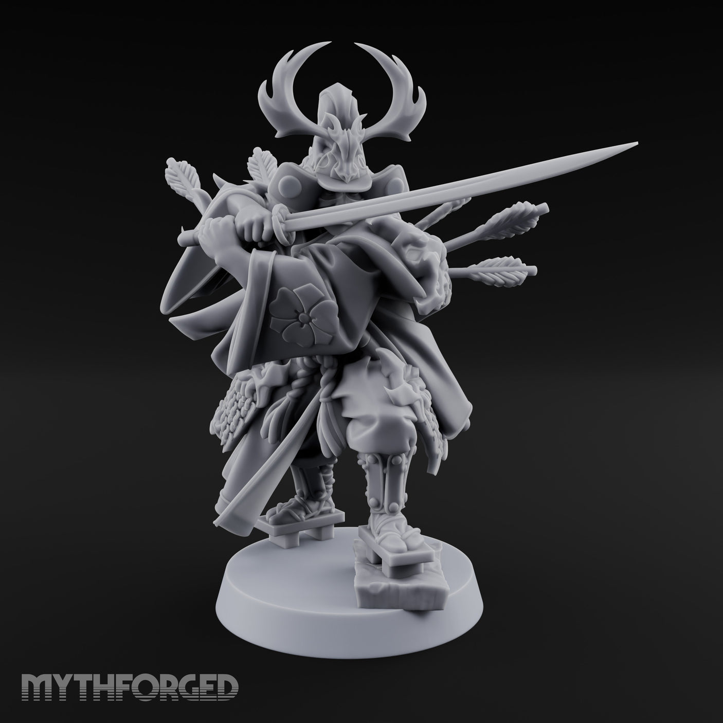 Blade Levelling Samurai Lord Miniature for Dungeons and Dragons, Pathfinder or other TTRPGs